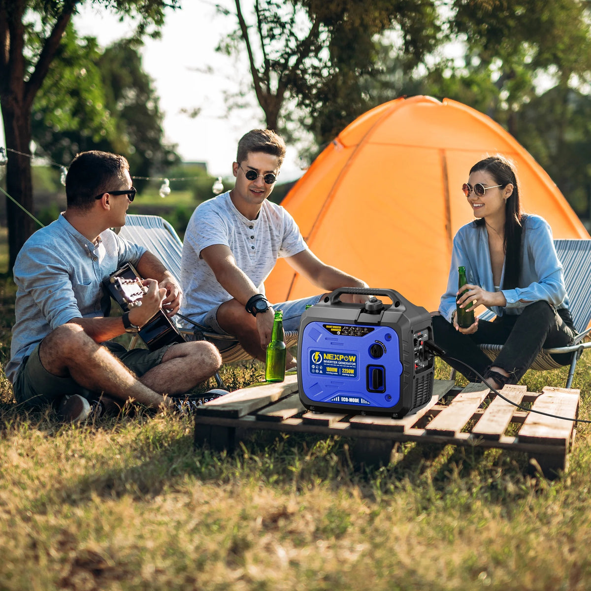 2250W Portable Inverter Generator, Gasoline Power Quiet Lightweight for Backup Home & Camping, Eco-Mode Feature, Parallel Capability, EPA Compliant
