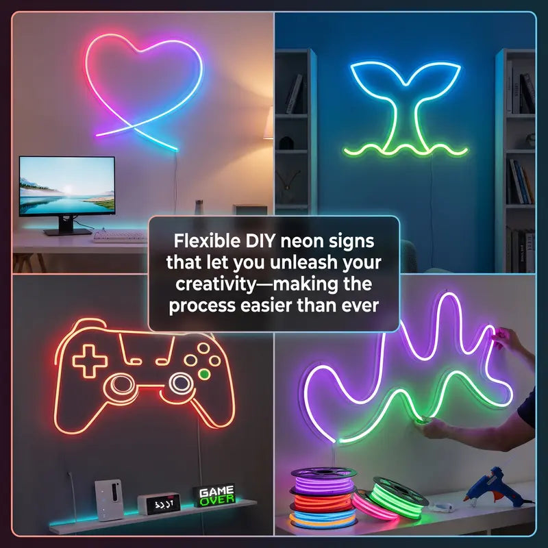 Upgraded RGBIC Smart Neon LED Light Strip (5M/10M), Bluetooth APP & Remote Controlled Color Changing Mood Lights with Music Sync, Self-Adhesive USB Powered, for Room Decor, Cool Room Decor, Gaming Setup Accessories, Man Cave Gadgets