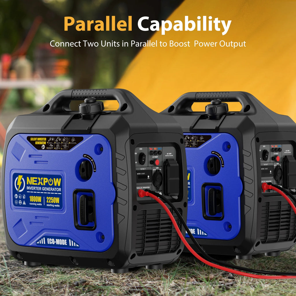 2250W Portable Inverter Generator, Gasoline Power Quiet Lightweight for Backup Home & Camping, Eco-Mode Feature, Parallel Capability, EPA Compliant