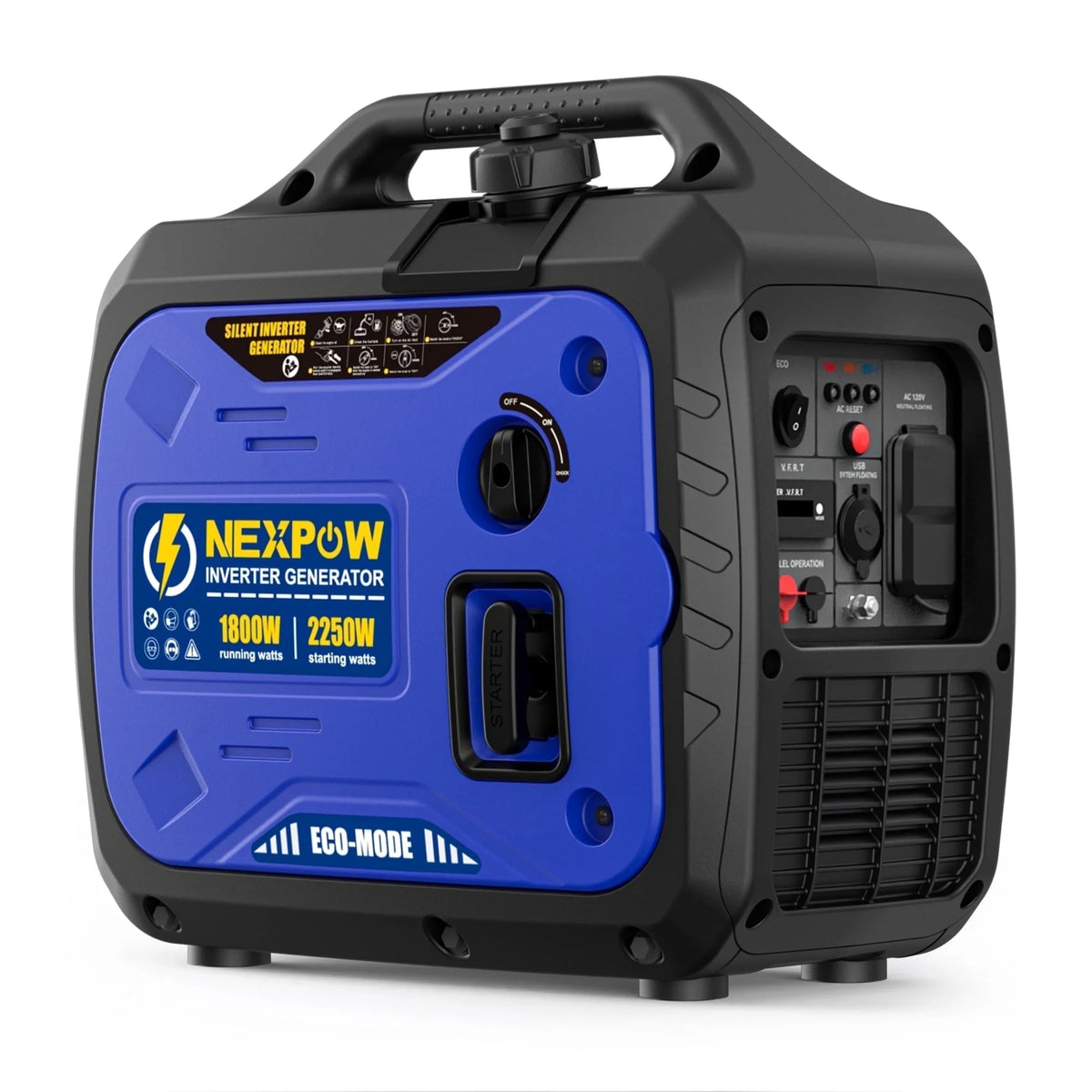 2250W Portable Inverter Generator, Gasoline Power Quiet Lightweight for Backup Home & Camping, Eco-Mode Feature, Parallel Capability, EPA Compliant